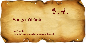 Varga Aténé névjegykártya